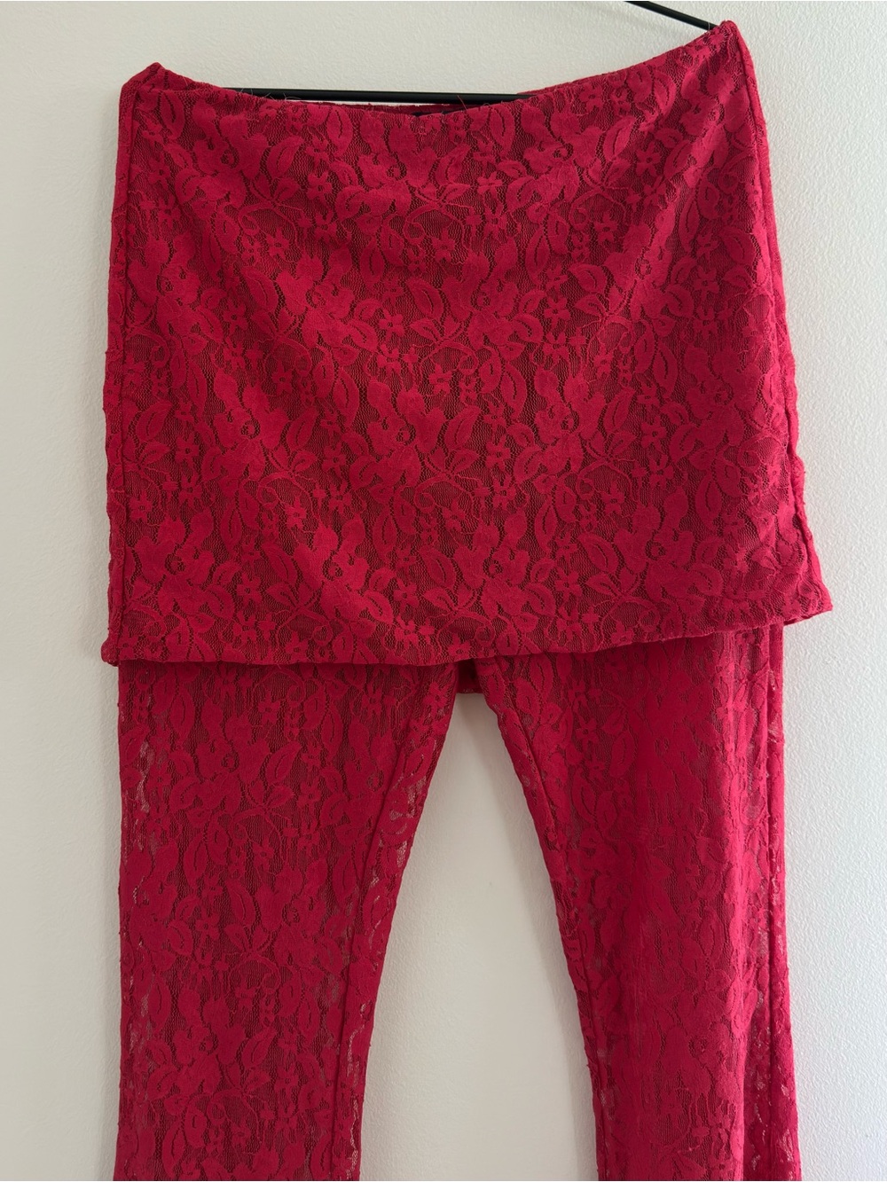 I.AM.GIA Red Lace Flare Skirted Pants - Picture 2 of 4
